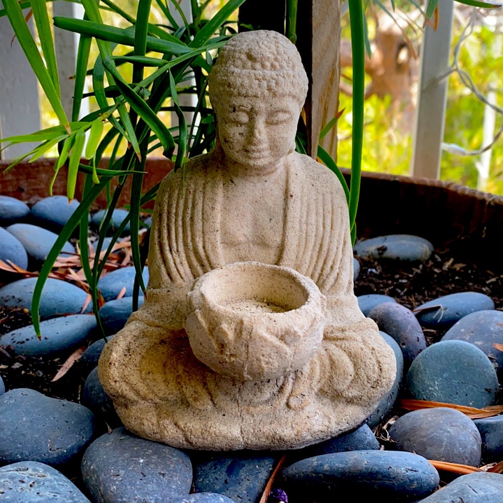 Natural Stone Buddha Candle holder